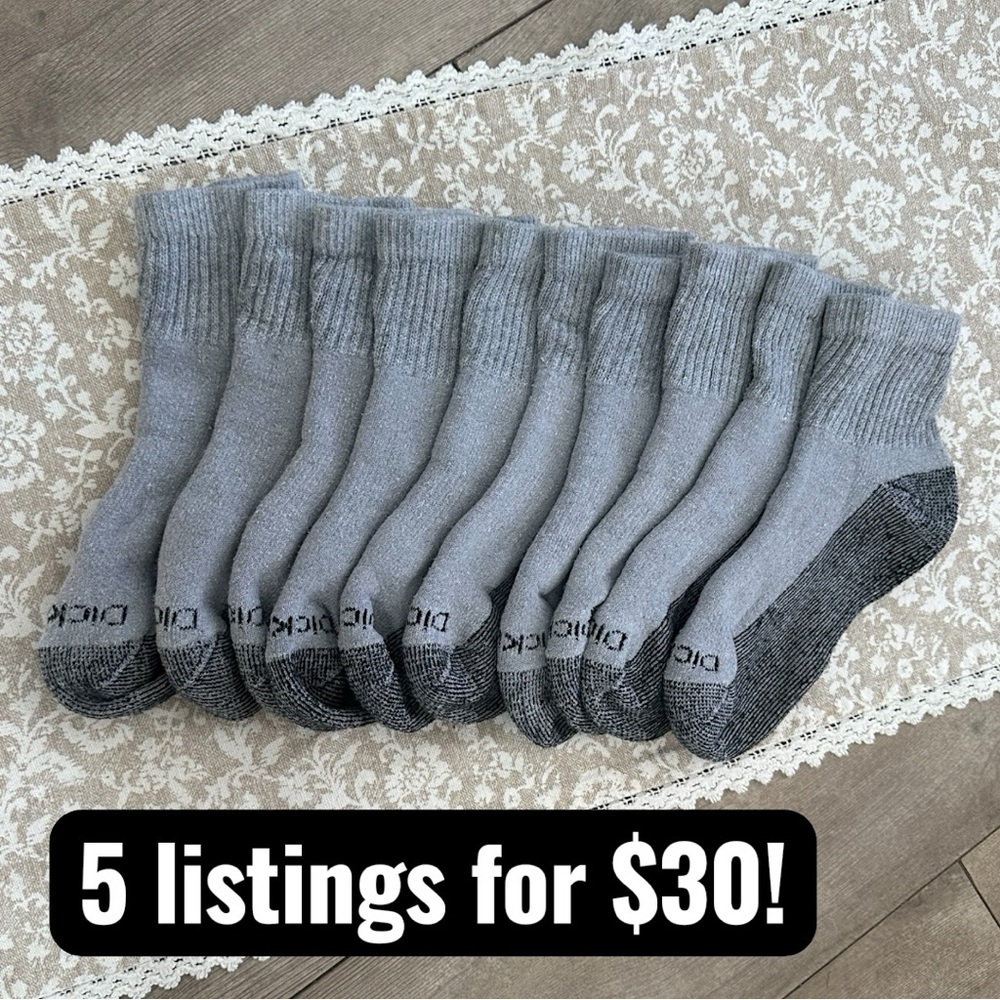 Dickies Mens Heavy Weight Socks Gray Crew Socks 5 Pairs for Men